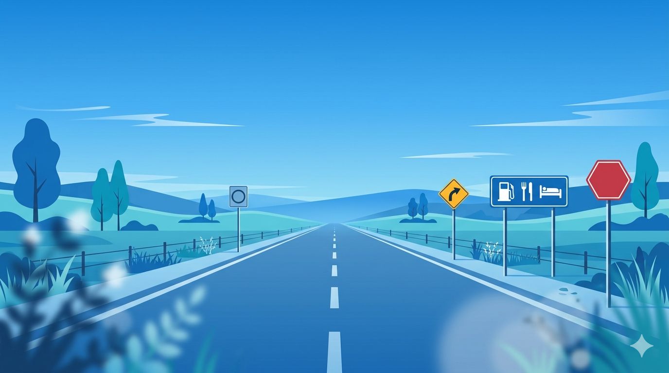 道路と標識のイメージ